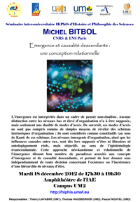 Affiche HiPhiS 2012-12-18 M. Bitbol